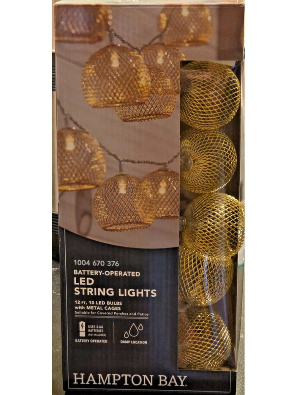 HAMPTON BAY Indoor Battery Operated 10-Light String Lights New  HOLIDAY FUN #2